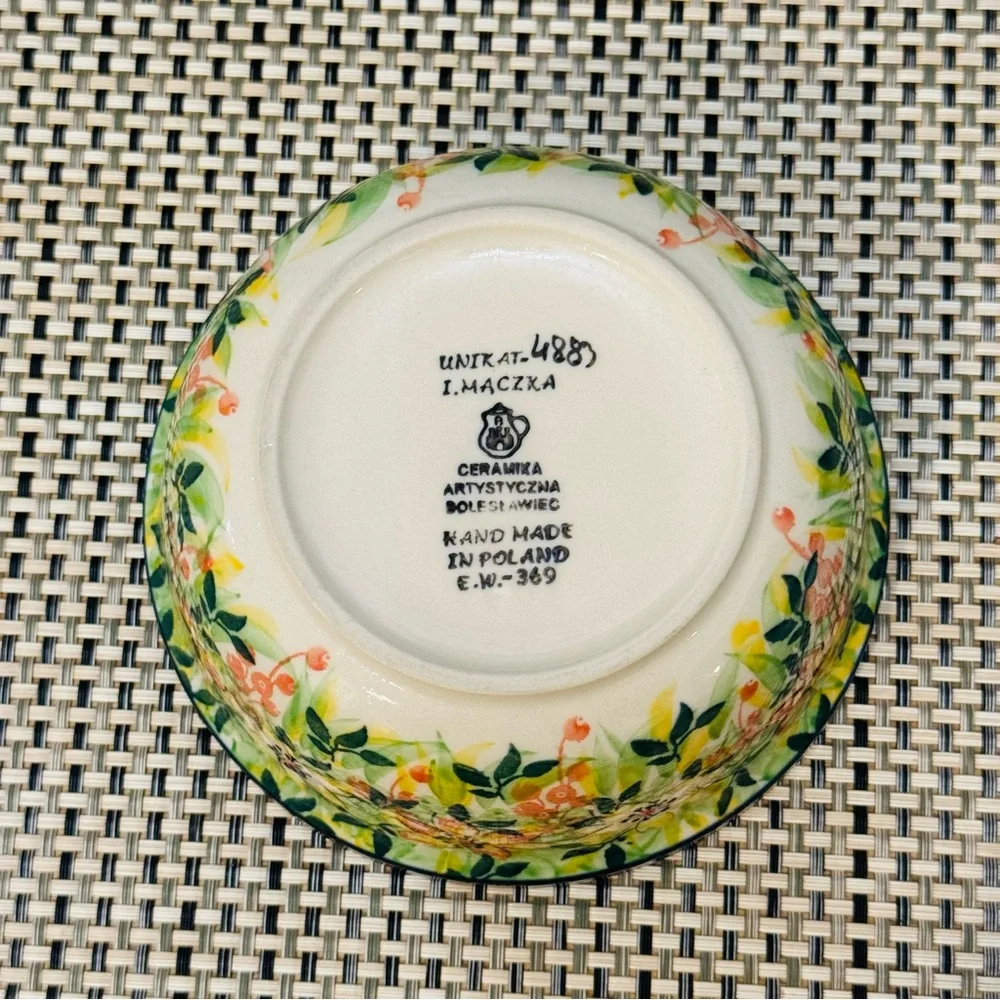 Polish Pottery  Bowl 6” Summer In The 60's UNIKAT UNIKAT
